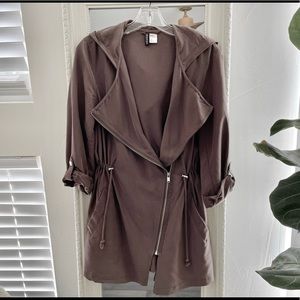 H&M ping jacket zip coat hoodie windbreaker adjustable waistline